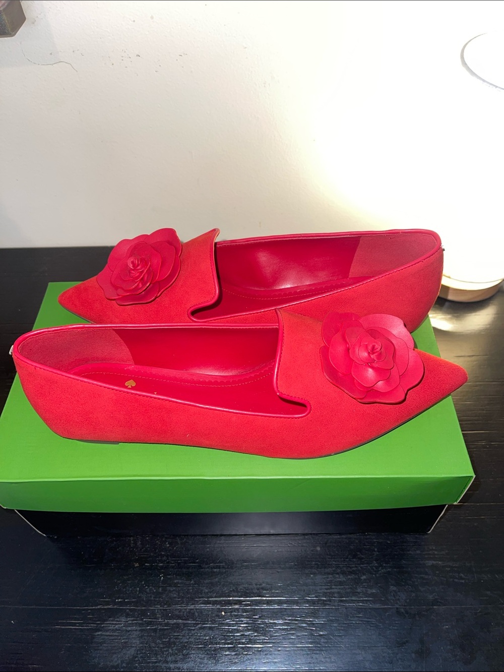Kate Spade Candied Cherry Floral Accent Pointed Toe Women's Flats